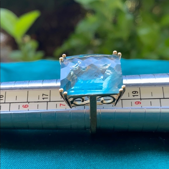 Emerald Cut Fluorite Gold Plated Ring - Picture 16 of 16